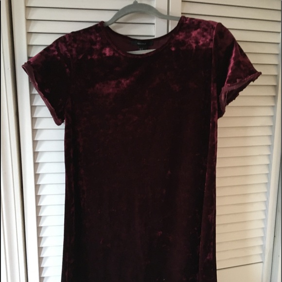 Crushed Red Velvet Dress - Picture 1 of 2